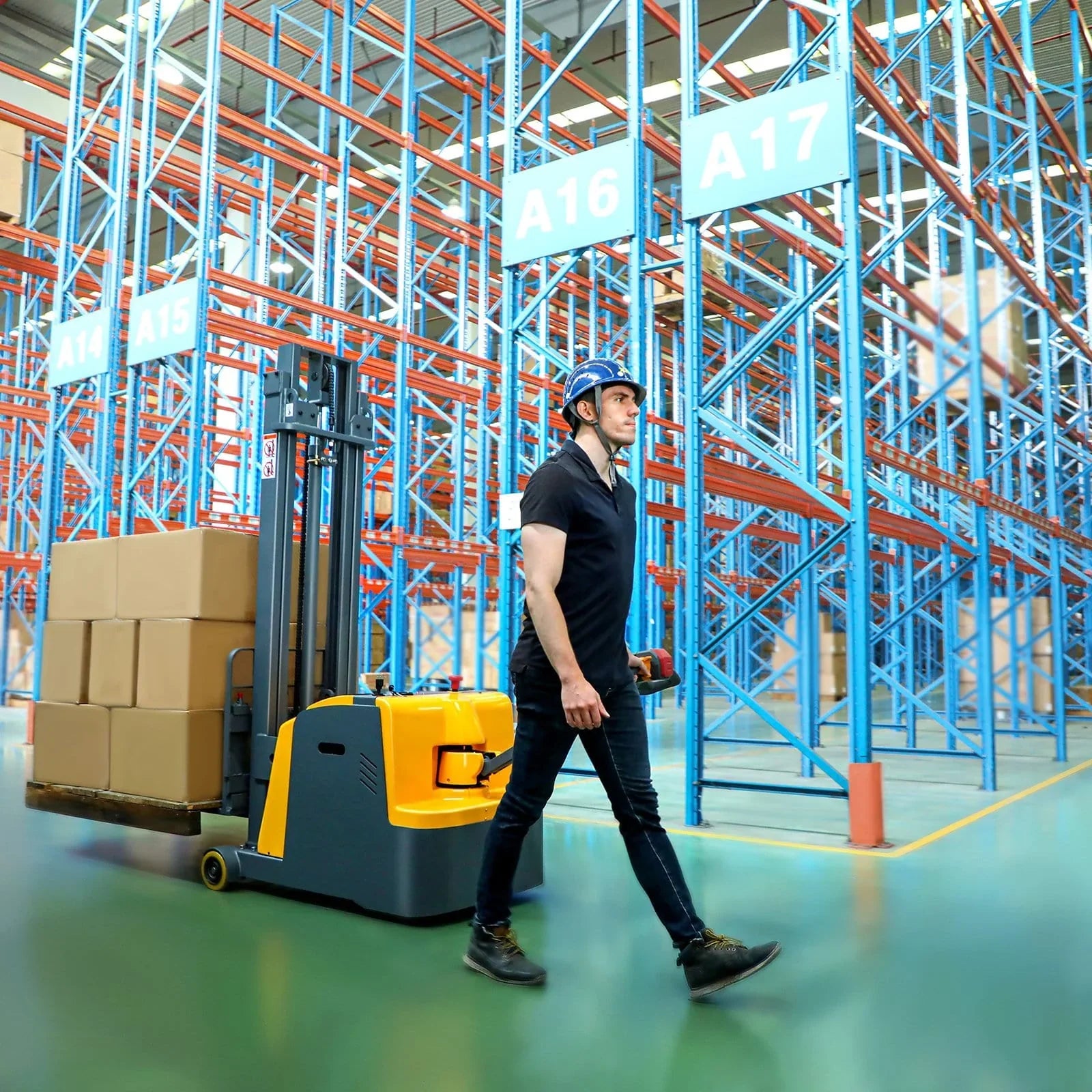 apollo-lift-1200-lbs-capacity-counterbalanced-electric-stacker-118-lifting-A-3031-6.jpg Electric Stacker | Counterbalanced | 1200 lbs. Capacity | 118'' Lifting | Apollolift A-3031 - Image 1