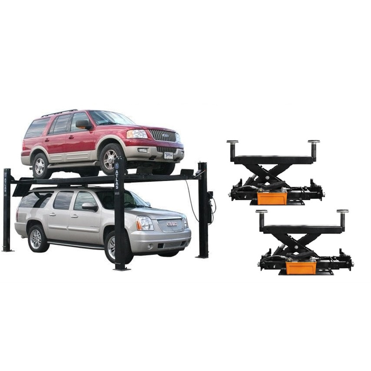 atlas-automotive-equipment-PRO9000-4-post-lift_RJ6-rolling-jacks-combo-WILL-CALL-XH-PRO9-COMBO2.png Atlas PRO9000 4-Post Lift with RJ6 Rolling Jacks Combo – 9,000 lb Capacity Car Lift | Atlas Automotive Equipment XH-PRO9-COMBO2 (Will Call Pickup) - Image 1