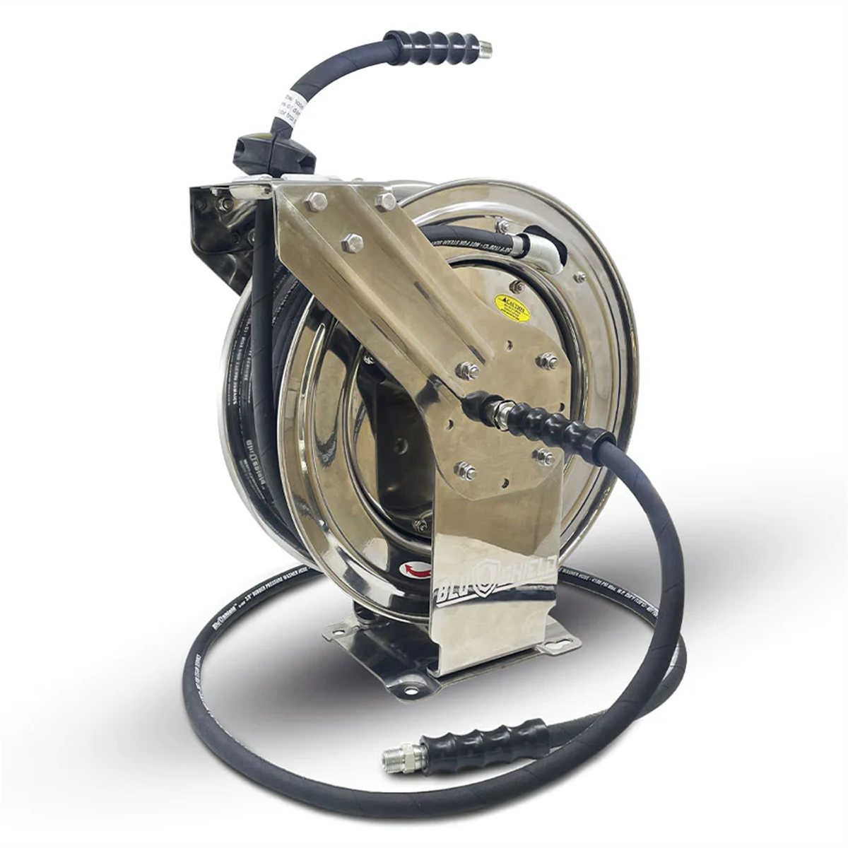 blubird-bluShield-stainless-steel-pressure-washer-hose-reel-3-8-inches-x-50ft-with-6ft-lead-In-hose_heavy-duty-pressure-washer-reel-BLBPWRSS3850.png BluBird BluShield Stainless Steel Pressure Washer Hose Reel 3/8' x 50' w/ 6' Lead - In Hose BLBPWRSS3850 - Image 1
