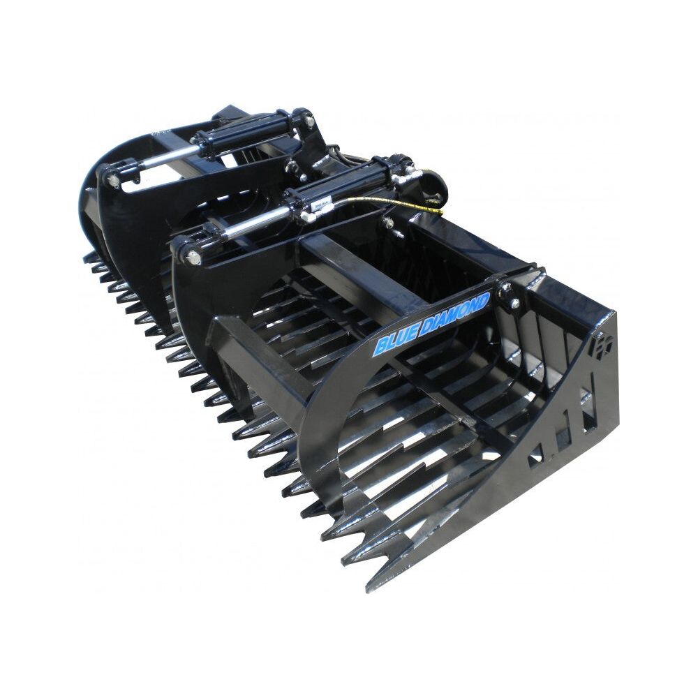 blue-diamond-attachments-66-rock-bucket-with-standard-grapple-108325.jpg Rock Bucket | 66'' | Blue Diamond Attachments - Image 1