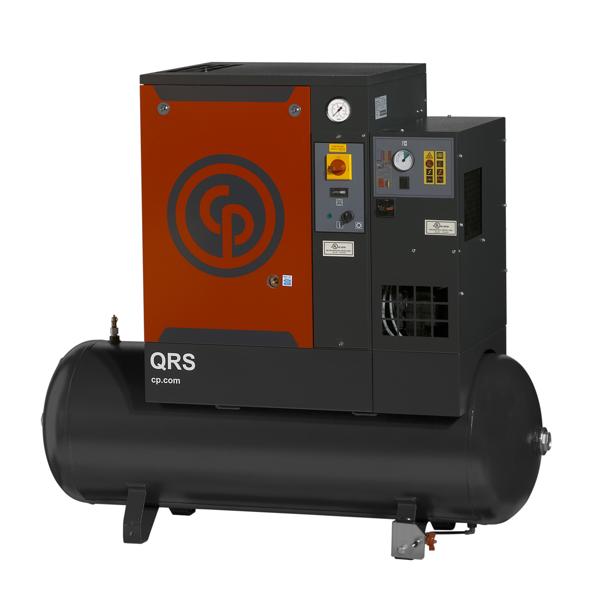 chicago-pneumatic-7-5HP-3Ph-rotary-screw-w-dryer-CPTQRS7.5TMD-3.png Chicago Pneumatic CPTQRS7.5TMD-3 7.5 HP 3-Phase Rotary Screw Air Compressor with Dryer – Industrial QRS TMD Series - Image 1