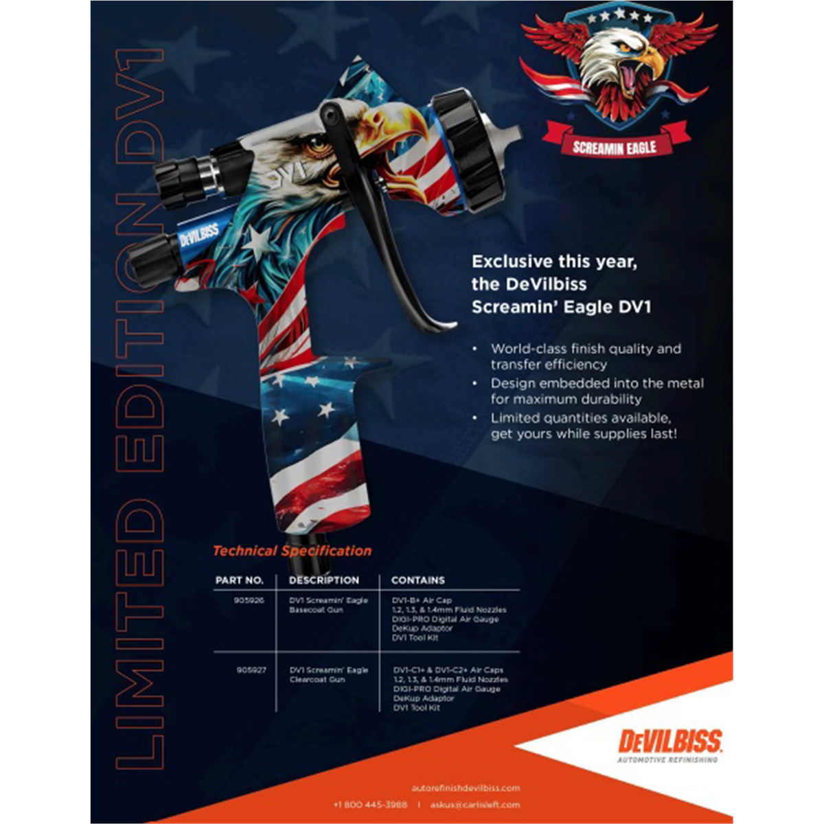 deVilbiss-DV1-basecoat-kustom-design-DEV905927.png DeVilbiss DV1 Basecoat Spray Gun Kustom Design DEV905927 - Image 1