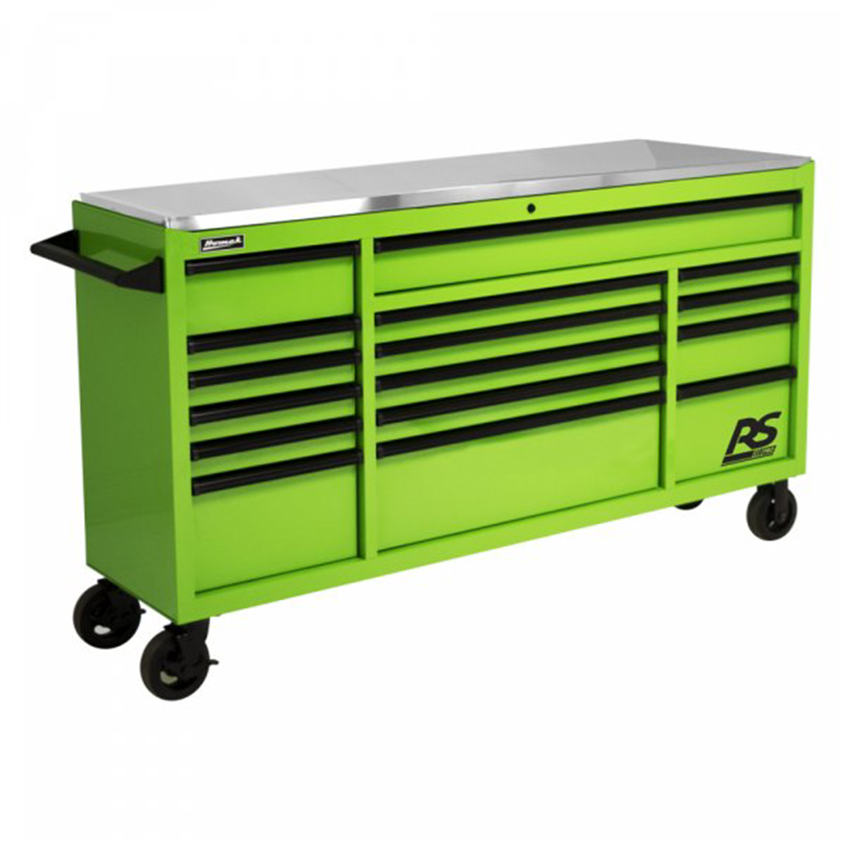 homak-manufacturing-72in-RS-roller-cabinet-with-stainless-steel-top-Green-HOMLG04072164.png Homak Manufacturing 72'' RS Pro Roller Cabinet with Stainless Steel Top- Green HOMLG04072164 - Image 1