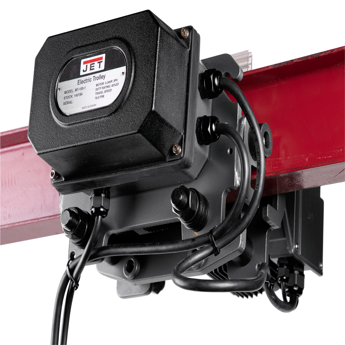 jet-tools-5T-two-speed-electric-trolley-3-phase-460V-MT500-4JET144190.png Jet Tools 5T Two Speed Electric Trolley 3-Phase 460V - MT500-4 JET144190 - Image 1