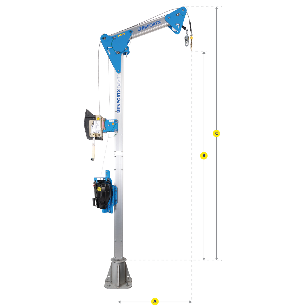 reid-lifting-portX-davit-2ft-7-1-2in-radius-HOL-6ft-6-3-4in-WLL660lb-US-PTXDR800-20.png PortX Davit | 2ft 7½in Radius HOL 6ft 6¾in WLL660lb | Reid Lifting US-PTXDR800-20 - Image 1