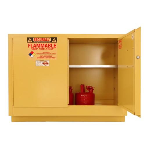 securall-12-36-gallon-laboratory-storage-cabinet_-self-latch-standard-door-L136.png Flammable Liquid Storage Cabinet | 36 Gallon | Self-Latch | Securall - Image 1