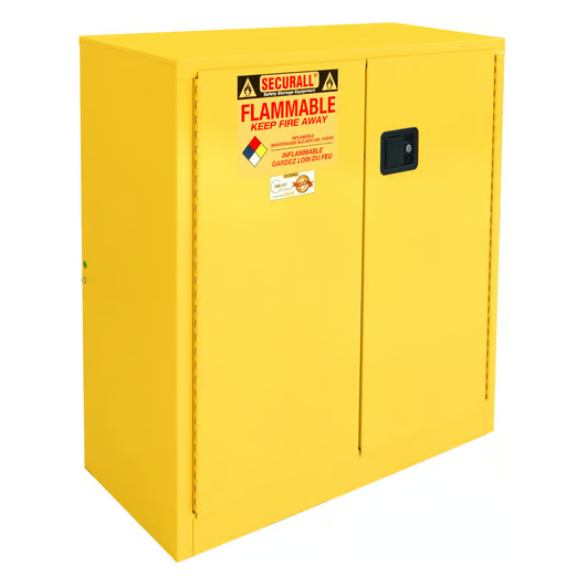 securall-40-gallon-paint-storage-cabinet-self-latch-standard-2-door-P140-1.png Flammable Liquid Storage Cabinet | 40 Gallon | 2 Door | Self-Latch | Securall - Image 1