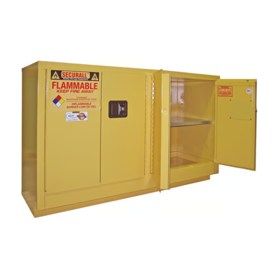 securall-44-gallon-laboratory-storage-cabinet-self-latch-standard-4-door-L144.png Flammable Liquid Storage Cabinet | 44 Gallon | 4 Door | Self-Latch | Securall - Image 1
