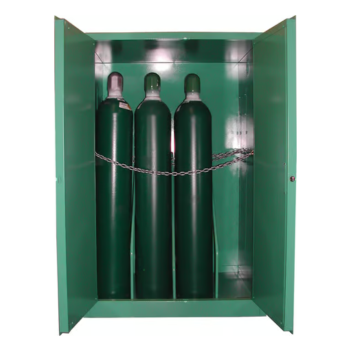 securall-self-latch-standard-door-12-H-oxygen-cylinders-storage-cabinet-MG109HE.png Medical Gas Cylider Storage Cabinet | 12 Capacity | H Oxygen | Self-Latch | Securall - Image 1