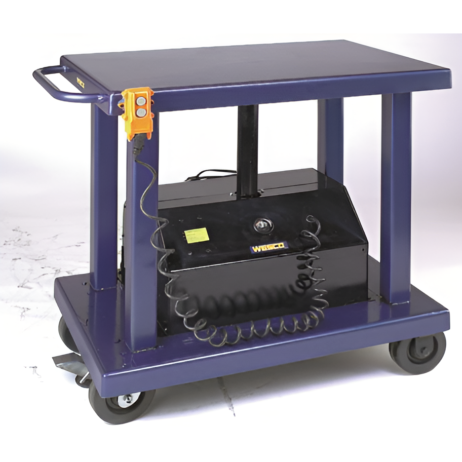 wesco-industrial-products-32x48-powered-lift-table-6inches-casters-6000lb-capacity-59inches-lift-height-261107.png Wesco Powered Lift Table – 32″×48″ Platform, 6 Casters, 6000 lb Capacity, 59″ Lift Height | Model 261107 - Image 1