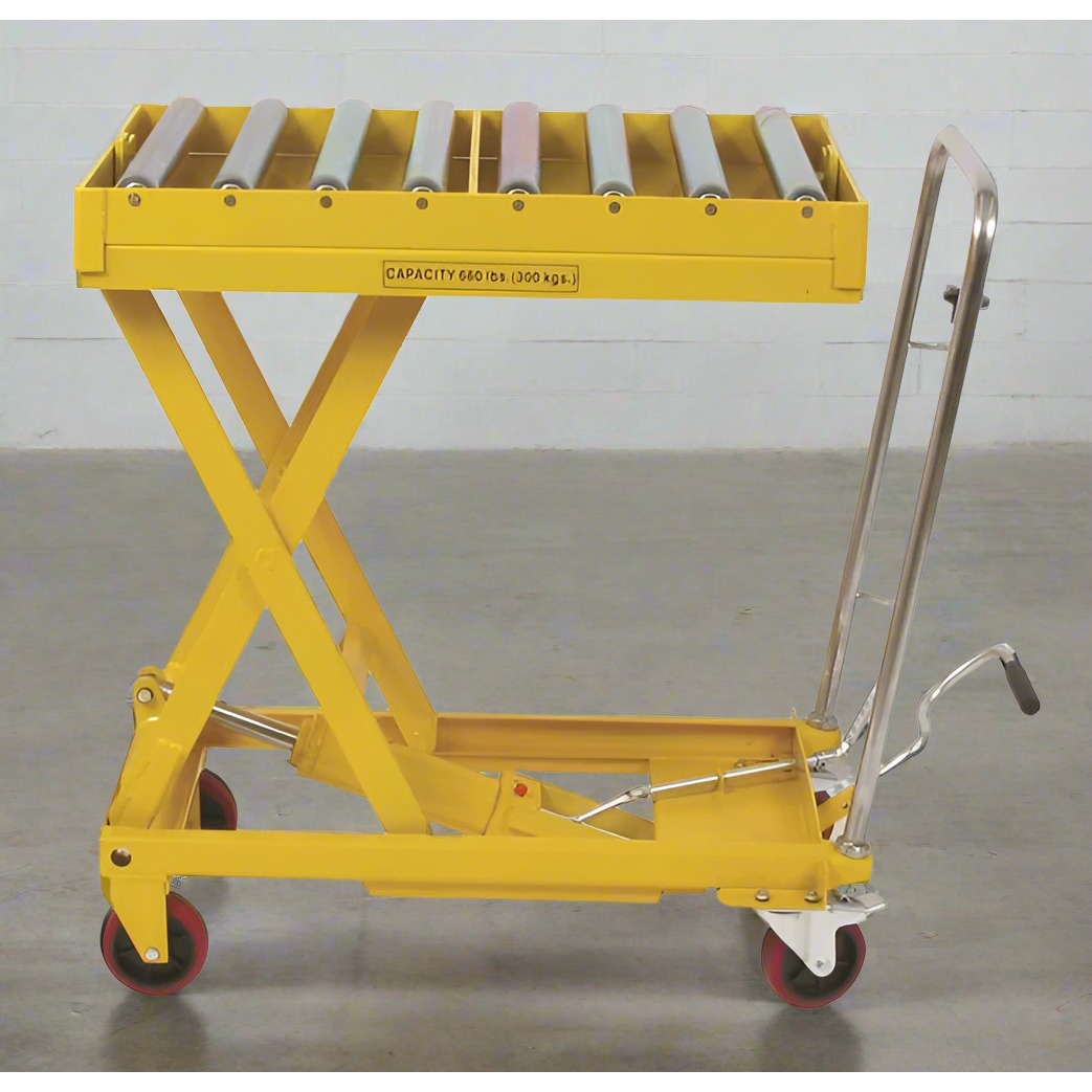 wesco-industrial-products-660lbCapacityScissorsTablewithRollerTop273269-2.png Wesco DRT‑2033 Roll‑Top Scissors Lift Table – 660 lb, 19.5″×32.5″ Platform, 38.25″ Lift - Image 1