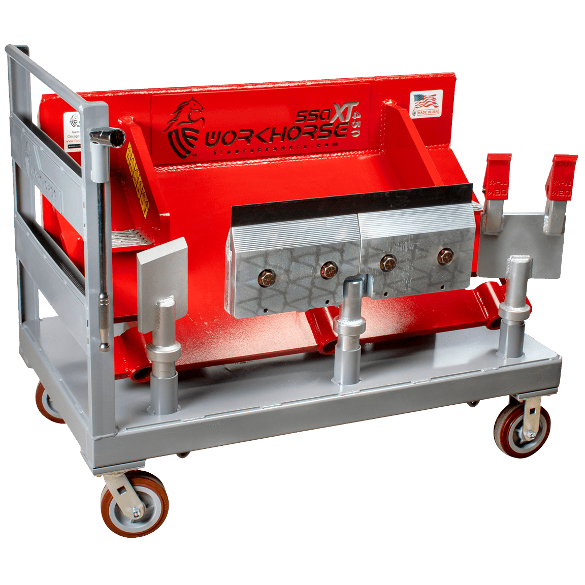 workhorse-skid-stee-cart-TC1000.png Workhorse Skid Steer Cart – Heavy-Duty Transport Cart for Scraper Attachments - Image 1
