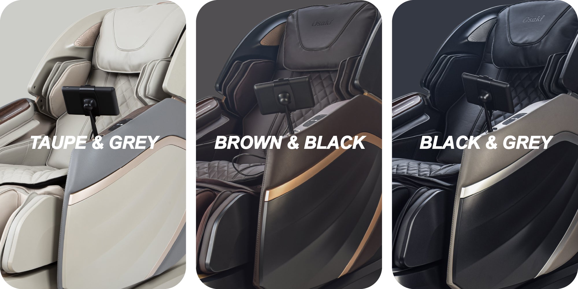color: taupe&grey, brown&black, black&grey